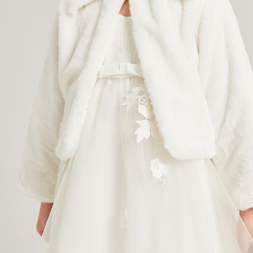 Girls Long Sleeve Cardigan Cotton Bolero Shrug Long Sleeve Top Cute Jacket Outwear Ivory for Girls Size 6-93