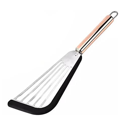 RZXBB Auslaufspachtel aus Silikon und Edelstahl,Pfannenwender Hitzebeständig,Kitchen Pfannenwender,Flexibler Spatel,Bratenwender,Antihaft-Spatel,Zum Umdrehen Von Eiern Pfannkuchen Fischgemüse