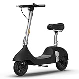 OKAI | Ceetle Pro | Electric Scooter with Seat | Up to 35 Miles Range | 15.5MPH | Stylish Moped Scooter | 10 inch Vacuum Tires | Black | UL 2272 Certified