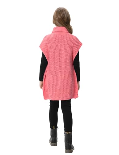 GERU Girls Casual Loose Knit Sweater Vest Fall Winter Turtleneck Sleeveless Tank Tops for Toddler Baby Girls 3-12 Years2