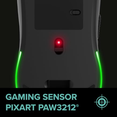 VELOX Mouse Gaming Wireless RGB - Mouse per PC senza Fili con Batteria ricaricabile, USB-C, 4800 dpi, programmabile, leggero, ricevitore USB nano, illuminazione LED RGB, nero - Mouse gaming - Immagine 9