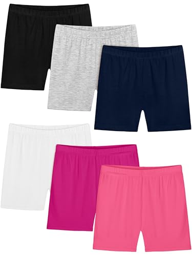 La mejor comparación de Pantalones cortos deportivos para Niña que Puedes Comprar On-line. 50 Resinta - Paquete de 6 Pantalones Cortos de Bicicleta para Niñas, Multicolor, Negro, Azul Marino, Blanco, Gris Claro, Rosa