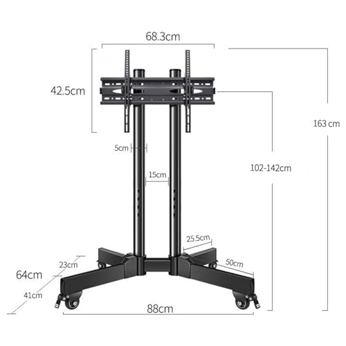 Soporte de TV con ruedas para piso, ajustable, 32-75 pulg miniatura 2