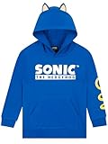 Sonic The Hedgehog Sudadera con Capucha para Niño, Sudadera Sonic con Orejas 3D, Ropa para Niño con Motivo Gamer 5-6 Años
