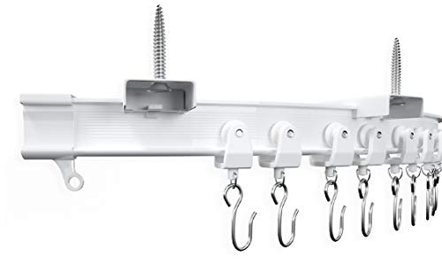 NeatiEase Ceiling Curtain Track, Curved Curtain Rail, Flexible Curved Ceiling Track for Curtains, Room Divider, RV Curtain, Shower Curtain, Hospital Curtain Track System (9.8FT)