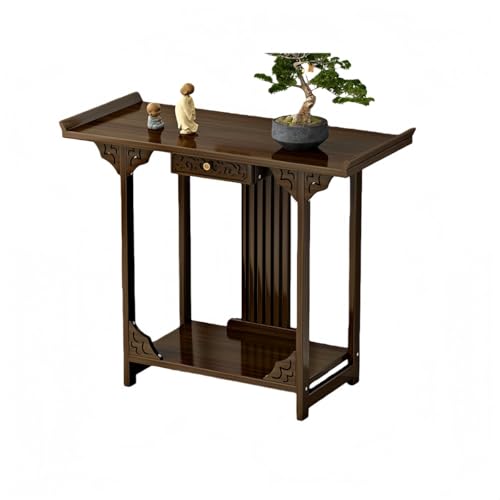 Piultaコンソールテーブル玄関引き出し付き耐荷重環境に優しい防水清潔で丈夫な収納装飾テーブルキー、花瓶、フォトフレーム、ホテル展示棚、現代仏壇アンティーク中国式仏具 (抽斗付き款,長さ 80cm)