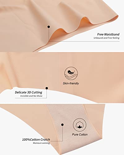 Image of DEANGELMON Seamless Underwear for Women No Show Bikini Panties Comfortable Stretch Invisible Ladies Hipster Briefs