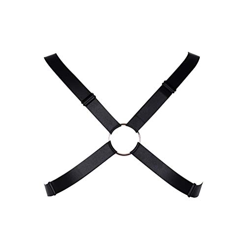 Men's body harness chest strap Punk gothic Stretchy fabric Shoulder strap Adjustable size belt