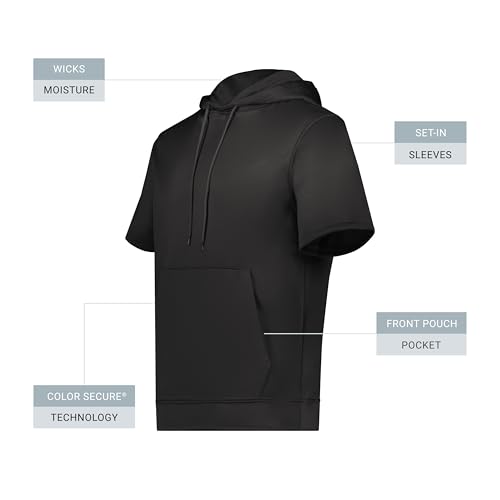 Augusta Sportswear Men's Wicking Fleece Short Sleeve Hoodie2