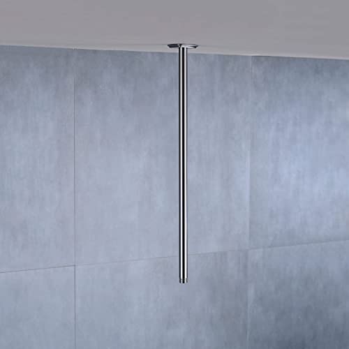 Shower Arm With Flange 22.3 Inch Stainless Steel Ceiling Mounted Shower Arm Rainfall Shower Head Extension Pipe, Npt 1/2 To Ips 1/2,Brushed Nickel #TOP1