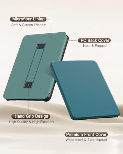 MoKo Case for 7" Ebook Reader(12th Gen 2024) and Colorsoft Signature Edition 2024, Lightweight Shell Cover with Hand Strap Auto Wake/Sleep, Not fit Kobo Aura 2/Remarkable, Turquoise - Thumbnail 3