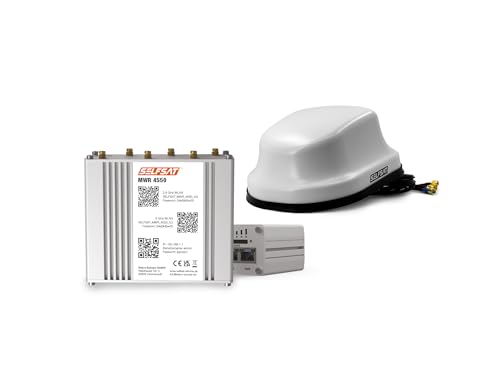 SELFSAT MWR 4550   Router de Internet (4G, LTE y WiFi, hasta 300 Mbps, Incluye Antena de Techo 4G/5G, Compatible con Starlink), Color Blanco