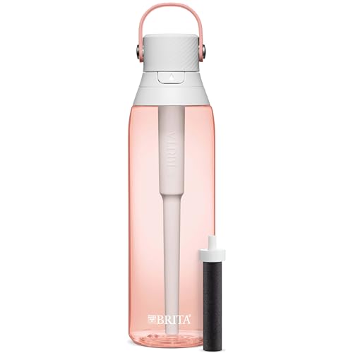 Comparison: Best Water Filter For College 5 Brita Hard-Sided Plastic Premium Filtering Water Bottle, BPA-Free, Reusable, Replaces 300 Plastic Water Bottles, Filter Lasts 2 Months or 40 Gallons, Includes 1 Filter, Blush - 26 oz.