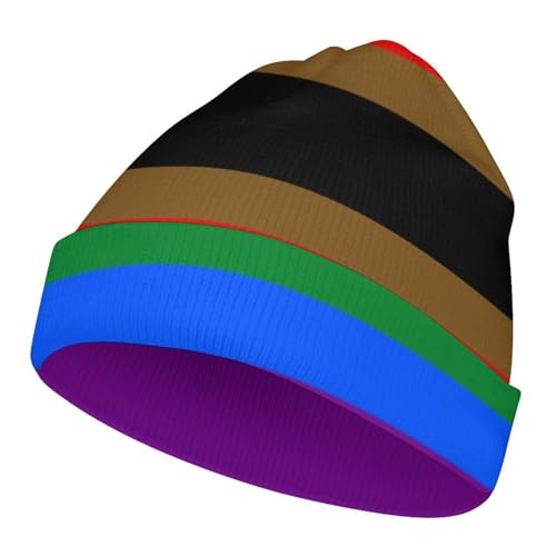 Philadelphia Pride Flag Kids Beanie Hat for for Girls Boys Children Cap Winter Knitted Chemo Cancer Headwear Accessories Gifts Decoration Black