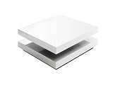 mesa cuadrada con centro giratorio An x Al X P: 75 x 75 x 30 cm Robas Lund Hugo Mesa de Centro y de Salón, Madera, Blanco, 22x83x84 cm