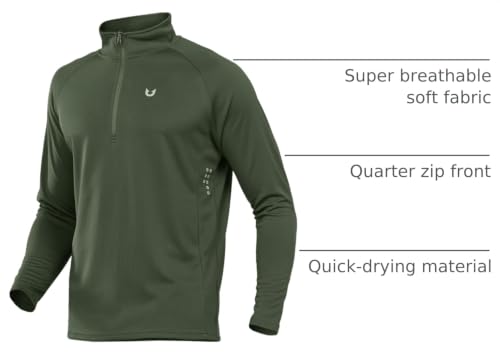Image of NORTHYARD Men's Quarter Zip Pullover Athletic Running Shirt Long Sleeve | 1 /4 Zip Top, Quick Dry Lightweight, Moisture Wicking Breathable, Reflective Strips, Performance Workout Gym, Hiking Sports