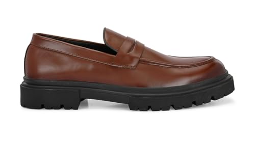 Image of MASSARI Premium Vegan Leather Upper Loafers for Men | Chunky Sole Formal Loafers
