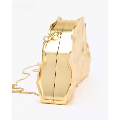 Image of Acrylic Shell Clutch Purse for Women Metallic Evening Bag Large Designer Acrylic Handbag for Wedding Party Prom