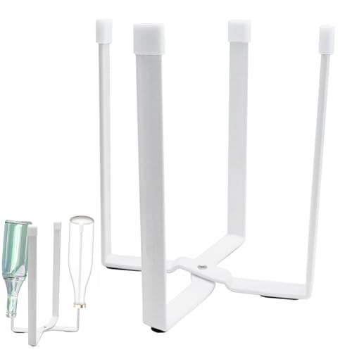 TULEBOLIAN Botellas Secador y Escurrebotellas Plegable para 4, Escurridor Biberones y Vasos, Blanco