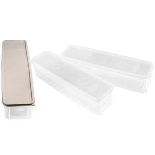 iplusmile Caja de Almacenamiento de Alimentos 3 Piezas Tapa Contenedor Hermético de PP para Refrigerador Caja para Helado Frutas y Fideos Organizador Multifuncional para Color
