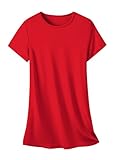Umeyda Girls Short Sleeve Nightgown Sleep Dress PJS, Red, 7-8 Years