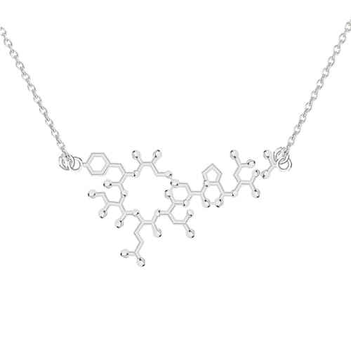 Collier sérotonine argent 925 pendentif molécule chimie dopamine - 3