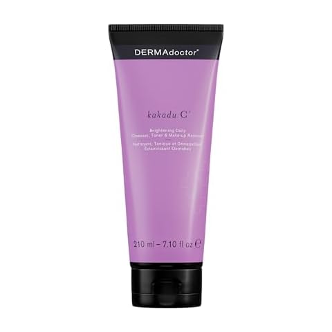 DERMAdoctor Kakadu C Dermatologist Formulated Vitamin C Brightening Daily 3 in 1, Exfoliating Face Wash, Toner, Make up Remover, Hydrating Facial Cleanser for Uneven, Dull Skin - 7.1 fl oz Cover