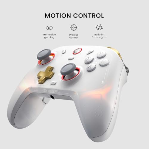 Image of GameSir Cyclone 2 Wireless Controller for PC /Switch /Android /iOS, 1000Hz Polling Rate, TMR Joysticks, Hall /Micro 2-in-1 Triggers，PC Gaming Controller with Charging Dock (White)