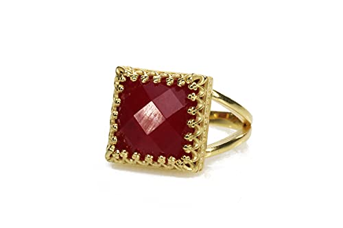 Bague en jade rouge pour femme : trouvez enfin un bijou artisanal en or qui ne ternit pas