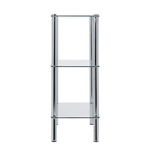 axentia Bathroom Shelf Silver Transparent Approx. 40 x 77 x 30 cm, Silver, Transparent, ca. 40 x 77 x 30 cm - Image 3