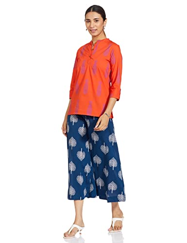 Image of Amazon Brand - Myx Women Loose Fit Cotton Flared Palazzo (Available in Plus Sizes)