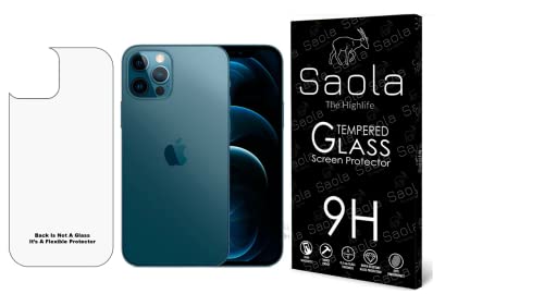 Image of Saola 9H BACK Protector For Apple Iphone 12 Pro (Not Glass, It?s a Flexible Protector) .Comes with One Minute Installation Kit & Wipes.