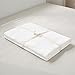 LIFETOWN 100% Jersey Knit Cotton Bed Sheet Ultra Soft T-Shirt Feel 1 Piece Flat Sheet Breathable Wrinkle-Free (Off White, Queen)