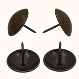Amanaote Metal 1” Diameter Antique Brass Hardware Upholstery Clavos Decorative Nails Tacks(Pack Of 30)