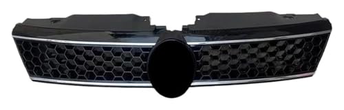 Reemplazo de Parrilla Delantera Parrilla de Parachoques Delantero para VW para Jetta Mk6 2012 2013 2014, Parrilla Panal Abeja Estilo competición(Negro)