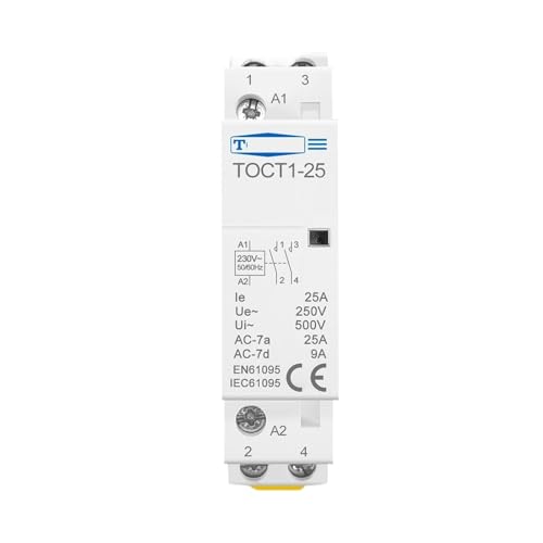 Contacteur modulaire domestique TOCT1 2P 25A monophasé 2NO 2NC silencieux et fiable