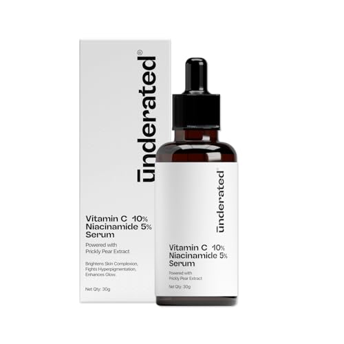 Image of Underated 10% Vitamin C Face Serum with 5% Niacinamide | For Glowing Skin | Brightening, Pigmentation & Dark Spot Reduction | For All Skin Types | 30 g