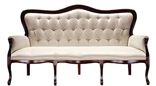 Casa Padrino Sofá Chesterfield Barroco de Lujo Beige/Marrón Oscuro 184 x 81 x H. 107 cm – Muebles de Sala en Estilo Barroco