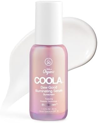 COOLA Dew Good SPF 30 Face Serum, Illuminating Glow Sunscreen, 1.15 oz