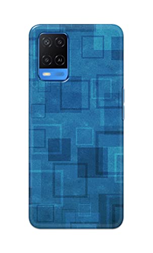 Image of Printed Hard Back Cover Case for Oppo A54 4G Back Cover (Plain Azure Blue) -702