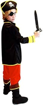 Tacobear piratenkostuum voor kinderen die gekleed zijn met piratenaccessoires piraat hoed oogschending kompas portemonnee oorbel piraat kapitein Halloween-outfit voor jongenskinderen 4 5 6 7 8 9 10 jaar (l, 10-12 jaar