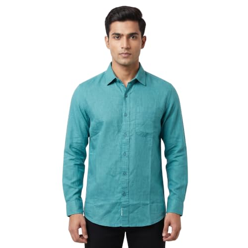 Image of Men's Regular Fit 100% Cotton Solid Casual Shirt