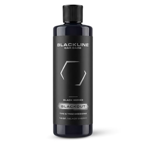 Blackline Car Care - Blackout Trim & Tire Dressing - Best Tire Shine No Sling Formula - Water Based Protection for Car Tires & Trim - Safe for Cars Trucks SUVs & More - 16 fl oz