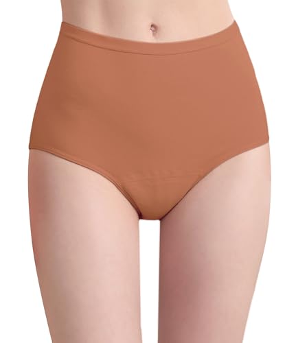 Image of Urinary Incontinence Postpartum Underwear for Women Washable Leak Proof Odor Control 56ml Absorbency Brief 1 Pack (Brown, M)