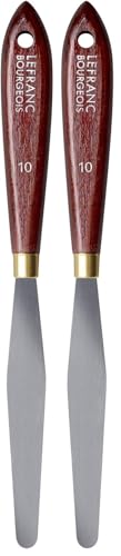 lefranc&bourgeois Lefranc Bourgeois 350155 Couteau à palettes Lame en métal élastique, antirouille, manche en bois laqué pour peintures acryliques ou peintures à l'huile - N° 10 (Lot de 2)