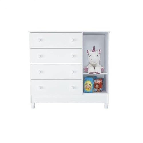 Quarto de Bebê Completo 4 Portas com Comoda Fraldário Lidi Carolina Baby Barrique/branco Brilho