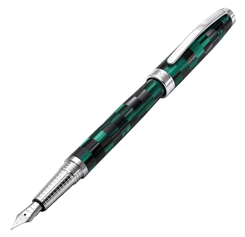 Xezo Stylo plume Urbanite II, plume fine. Couleur bleu océan et noir avec plaquage chrome. Fabriqué à la main, édition limitée, numéroté