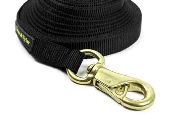 Laisse en nylon noir 7m Dean & Tyler massive pour chien