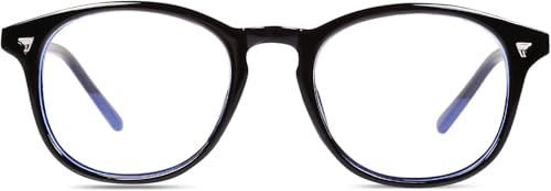 Image of ARICKS Round Blue Light Blocking Blue Cut Anti Glare Round Glasses Men and Women for Eye Protection from UV by Computer /Tablet /Laptop /Mobile