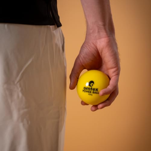 omtex Weighted Balls for Power Hitting, Batting & Pitching Training Suitable for Teenager & Athlete, Build Strength and Muscle, Improve Technique and Form (Yellow, Pack of 6, exercisefitness), Rubber